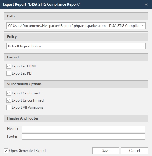 Invicti Standard Export Report