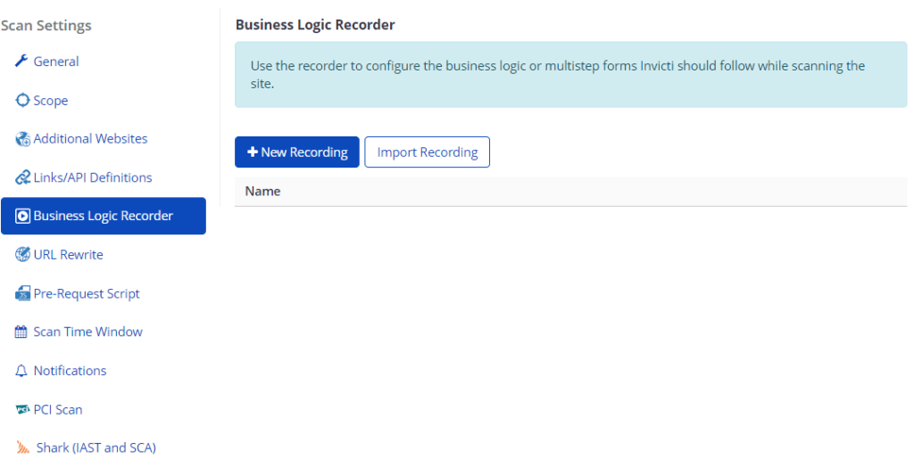 Business Logic Recorder in Invicti Enterprise