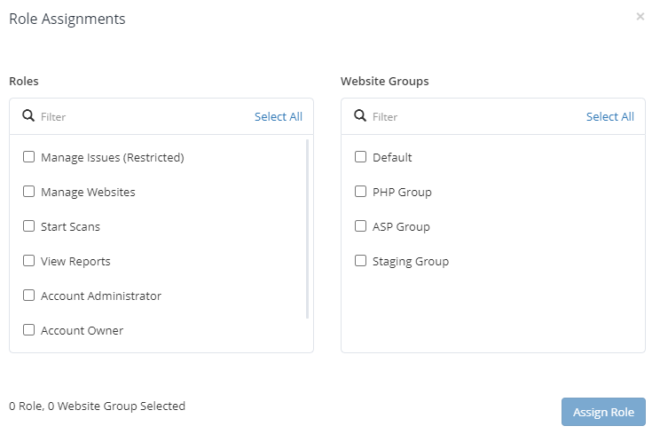 Assigning role-based access in Invicti Enterprise